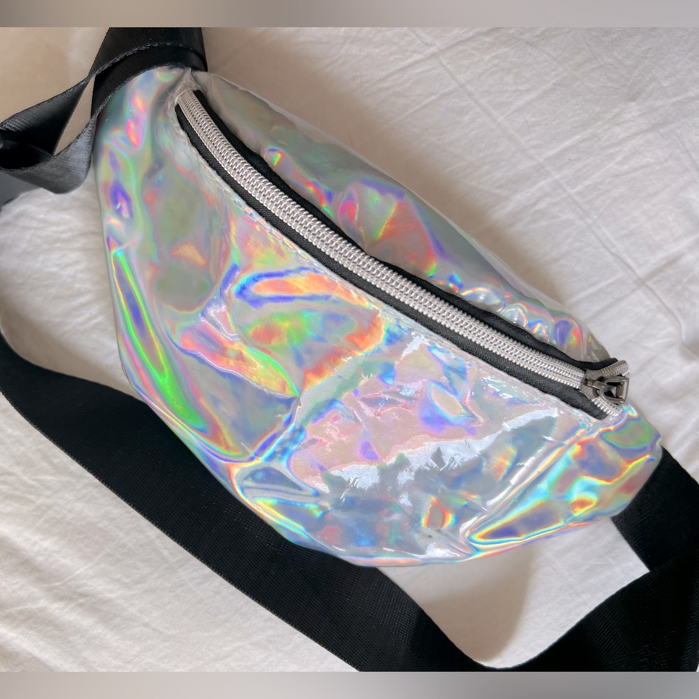 Holographic y2k waist bag zipper pouch